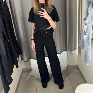 H&M Wide Ultra High Black Jeans